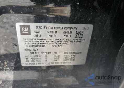 2019 Buick Encore Preferred из США, поврежденный, VIN KL4CJASB3KB767065